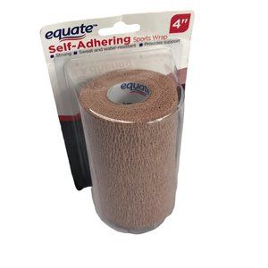 New in Package Athletic Wrap Tape  EQUATE Self-Adhering Sports Wrap 4" Red Tape